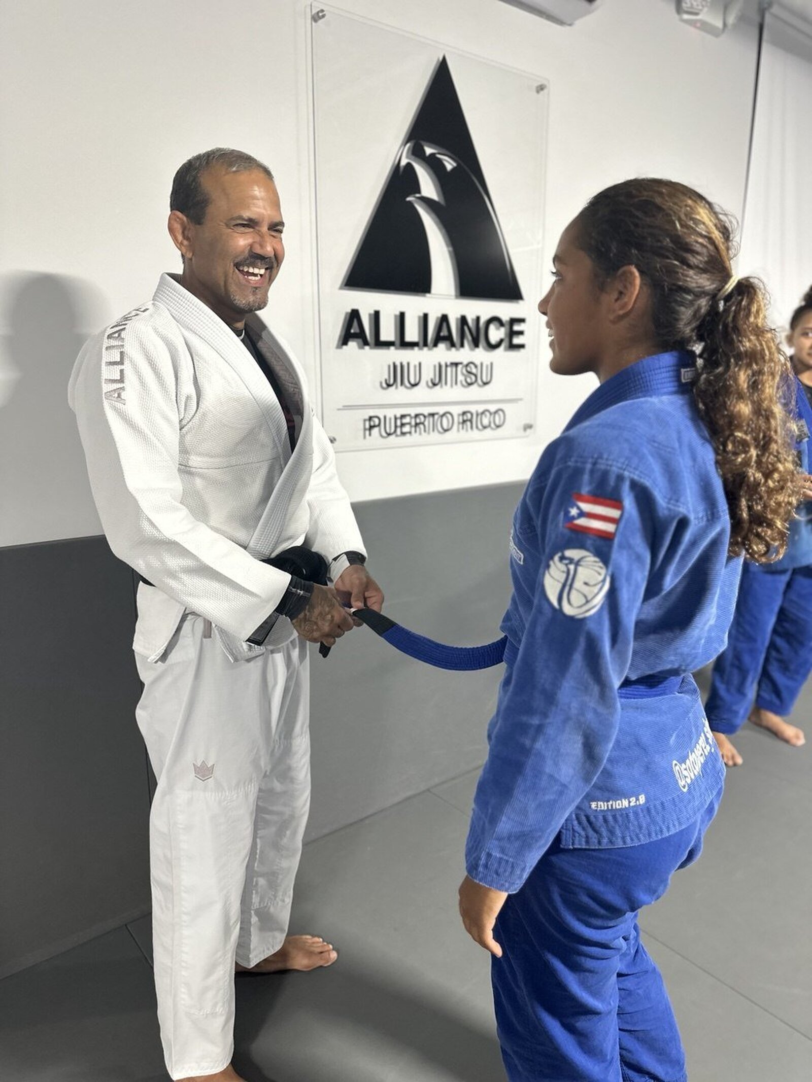 Professor Will with a student