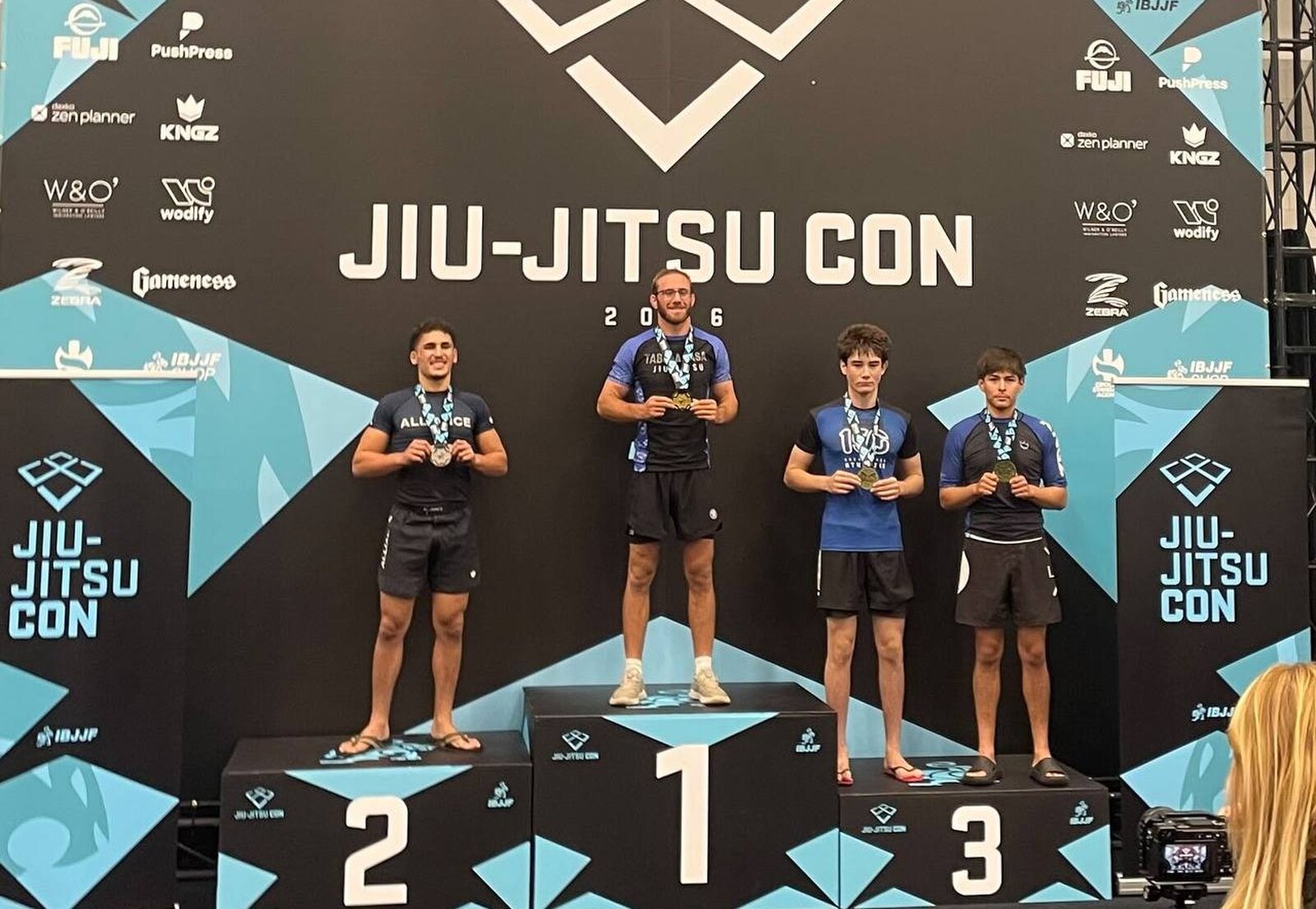 No-gi tournament podium