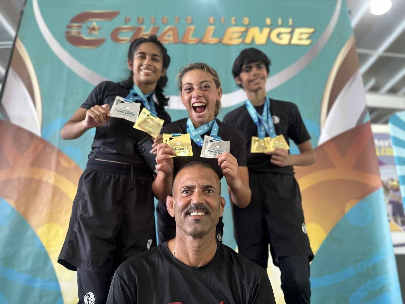 Competition team with medals