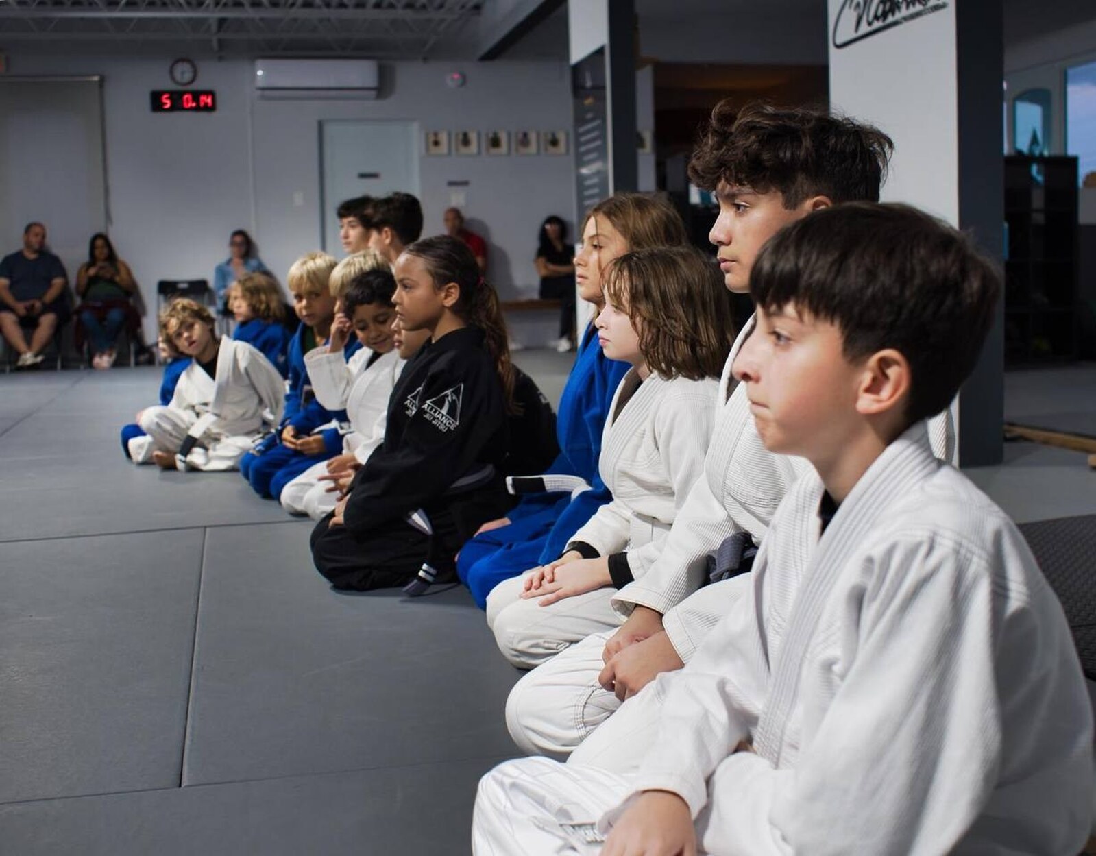 Kids lined up before class