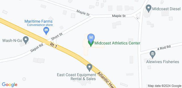 Map to Midcoast Athletics Center