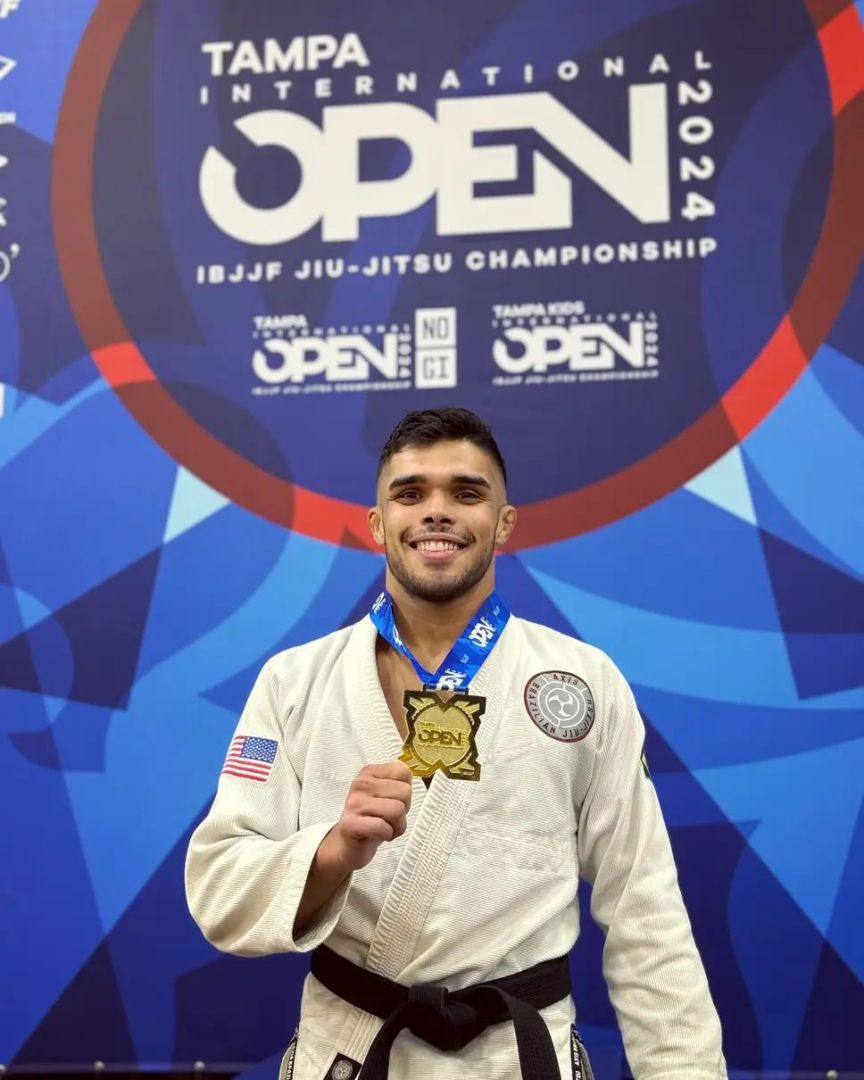 Coach Marcos with gold at an IBJJF tournament