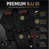 RONINOVA PREMIUM BJJ GI - Obsidian Black Photo 3