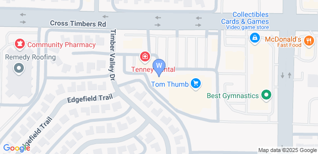 Map to Warrior Martial Arts Academy East Flower Mound