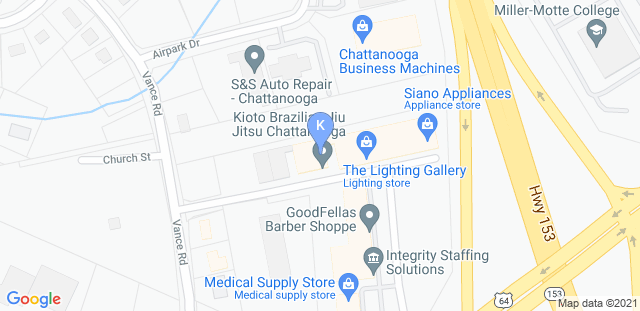 Map to Kioto BJJ Chattanooga