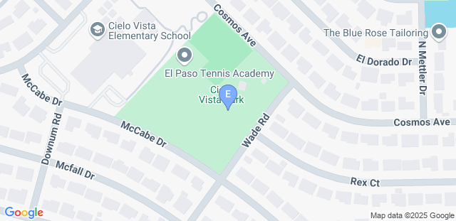 Map to El Paso Tennis Academy