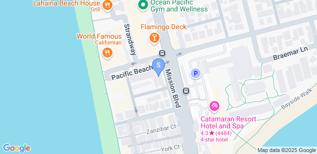 Map to San Diego Bike Rentals