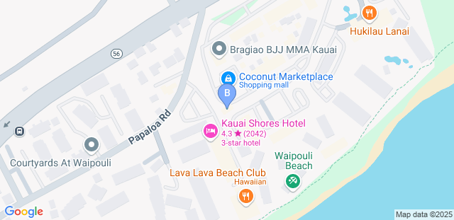 Map to Bragiao BJJ MMA Kauai 