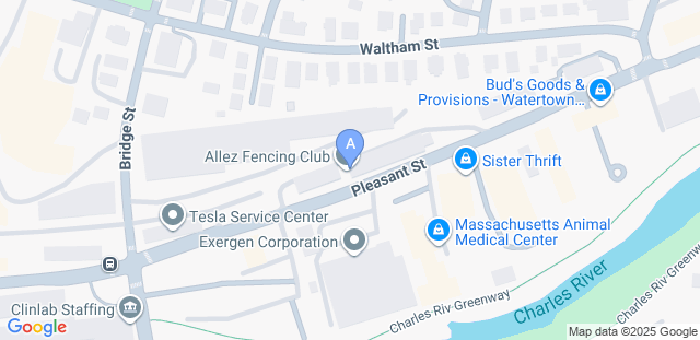 Map to Allez Fencing Club