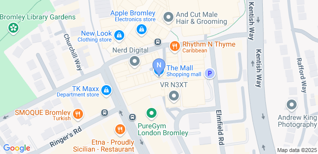Map to New Wave Academy Bromley