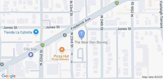 Map to The Bear Den Boxing