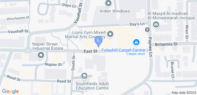 Map to Lion Cubs Coventry