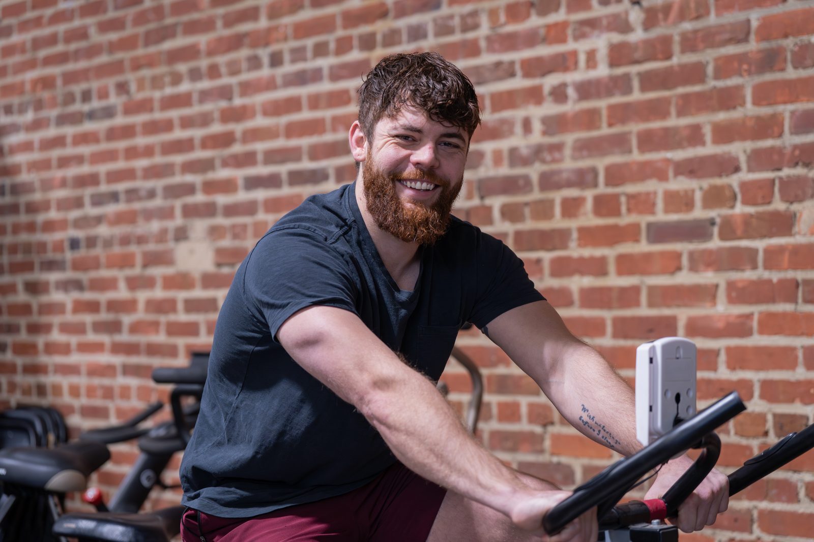 Fitness session on the bike at The Sweat Lab