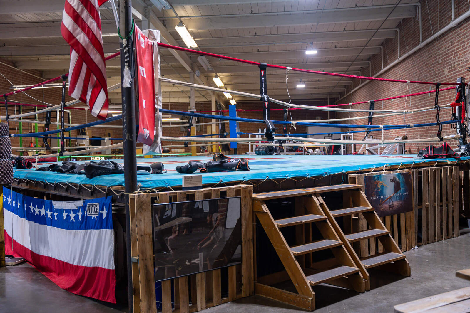 Boxing ring at The Sweat Lab MMA and Fitness, home of kids martial arts classes in Gibsonville NC