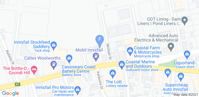 Map to Fusion Fight and Fitness Innisfail