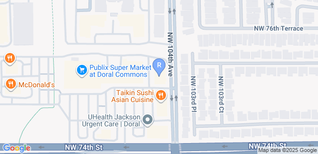 Map to Renzo Gracie Doral