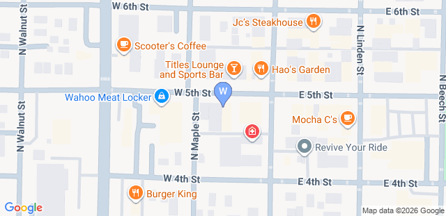 Map to Wahoo Martial Arts 
