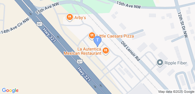 Map to Thai Kickboxing Organization--HICKORY