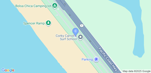 Map to Corky Carroll's Surf School