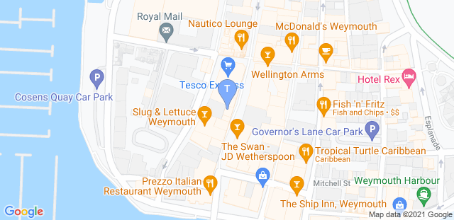 Map to The Combat Lab, Weymouth