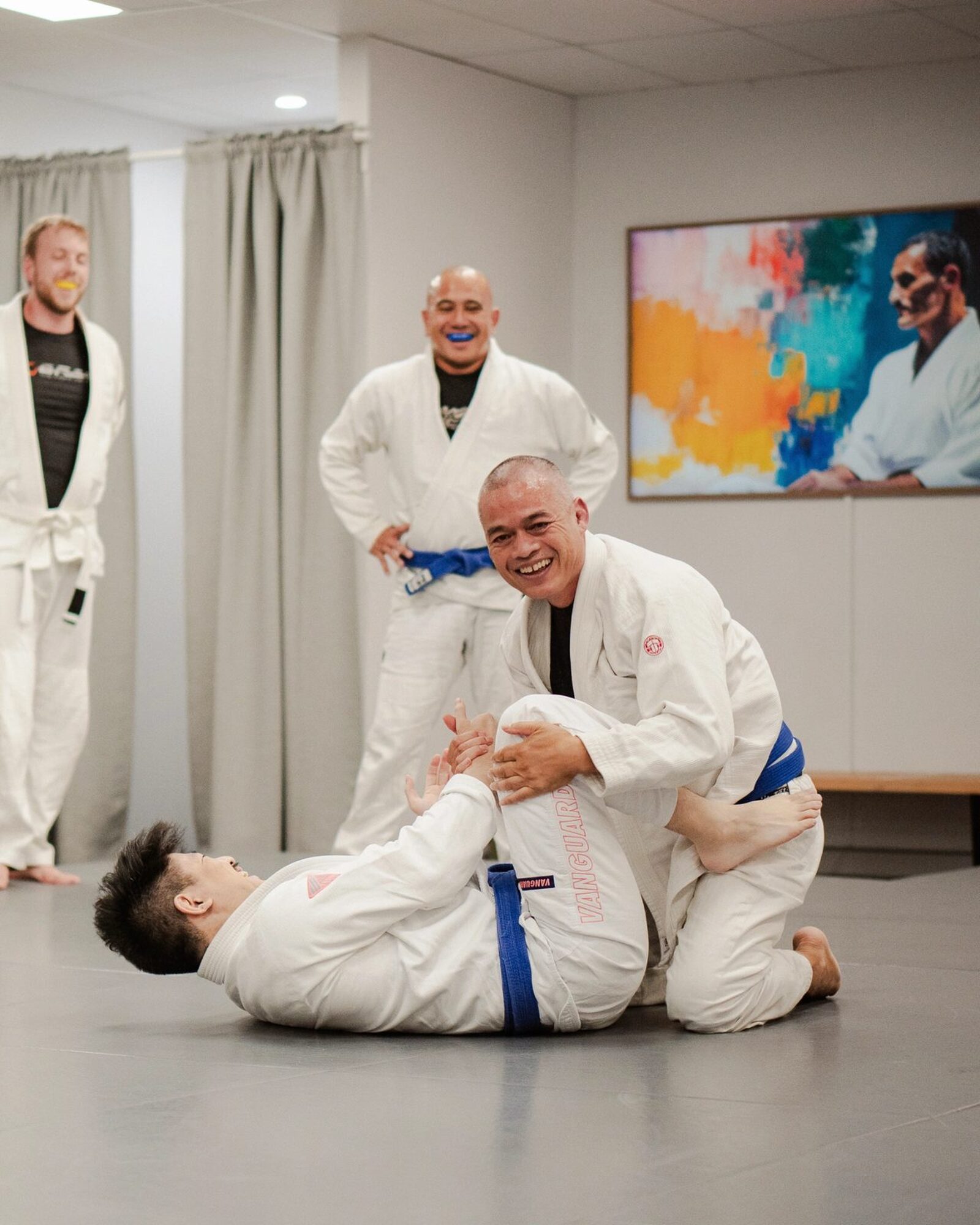 Friendly Brazilian Jiu Jitsu training partners