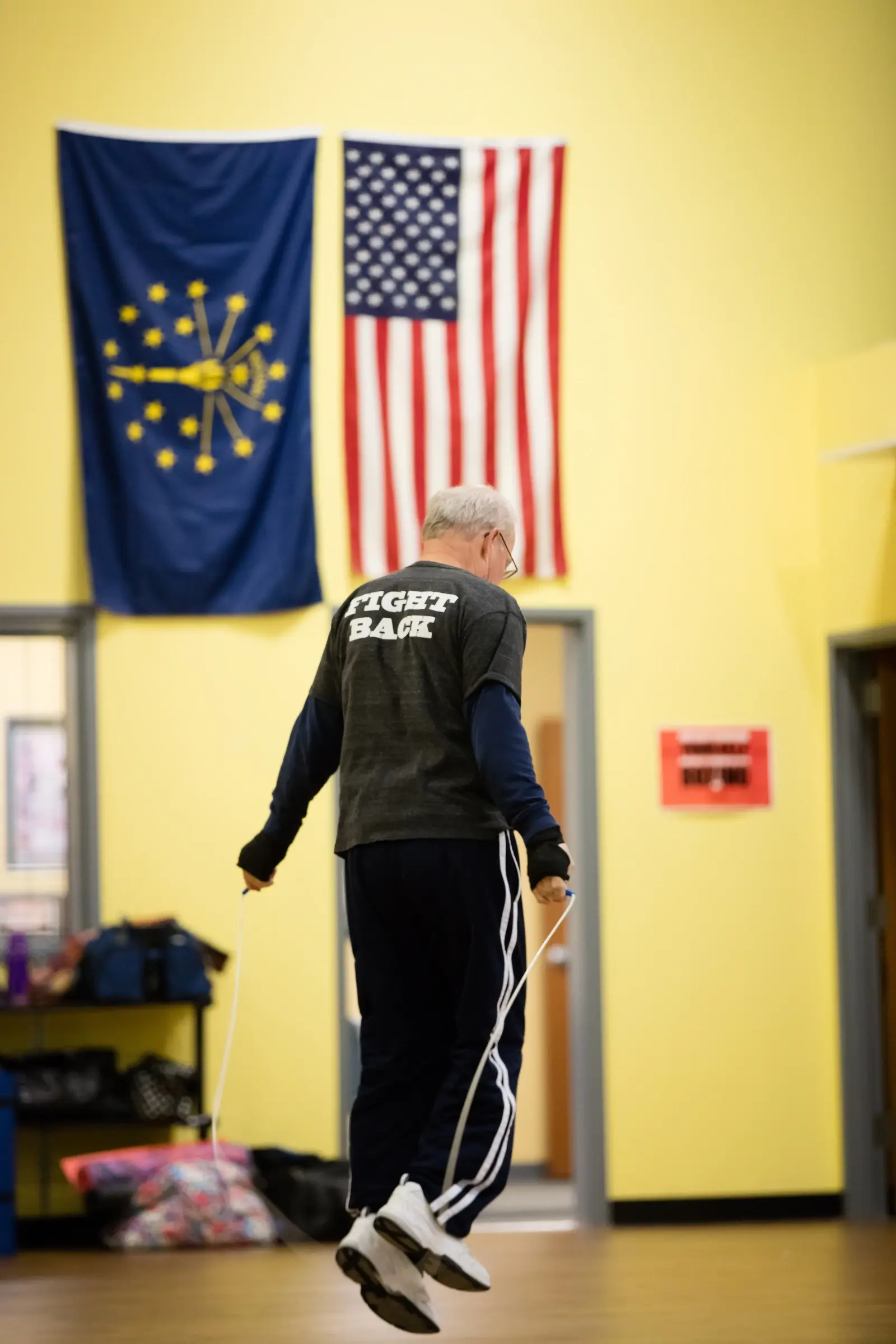 Jumping rope at Rock Steady Boxing