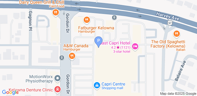 Map to Pacific Top Team Kelowna 
