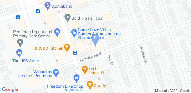 Map to Pacific Top Team Penticton
