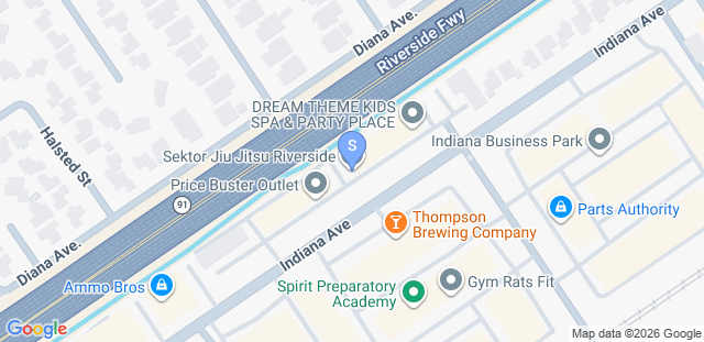 Map to Sektor Jiu Jitsu Riverside