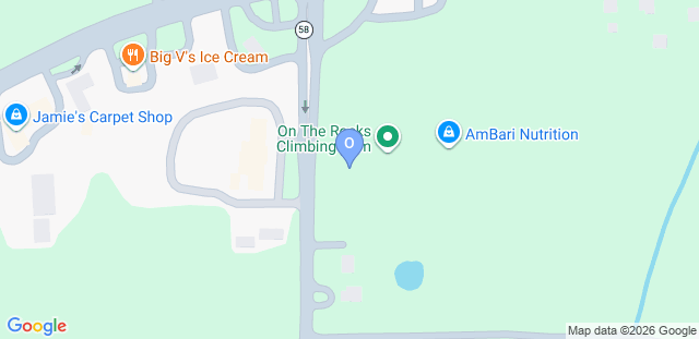 Map to On The Rocks Climbing