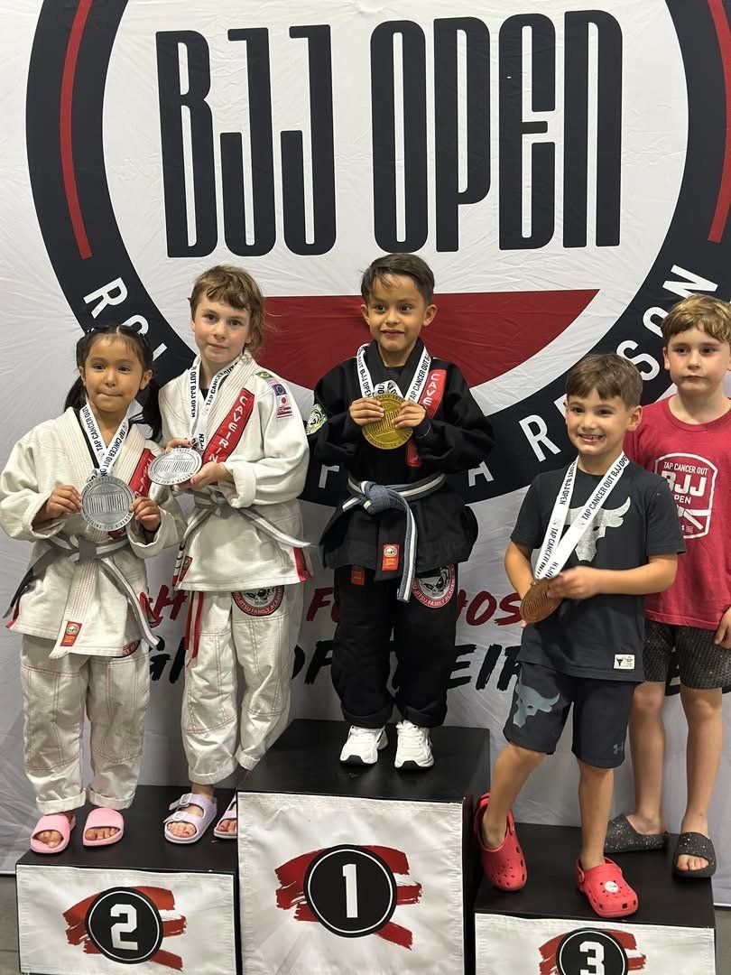CJJF North Carolina team sweeping the podium at the BJJ Open