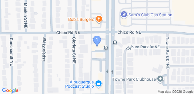 Map to 10th Planet Jiu Jitsu Albuquerque