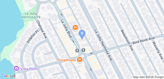 Map to Bird Rock Athletic Club