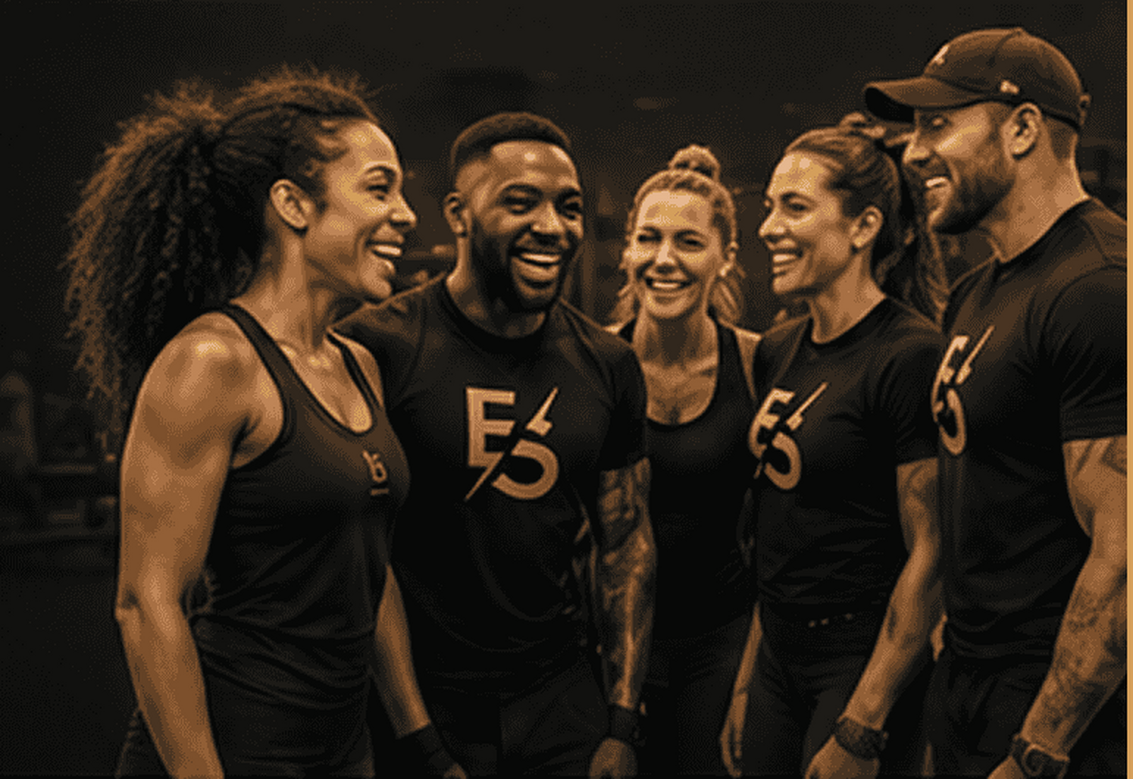 E5 Gym members smiling together