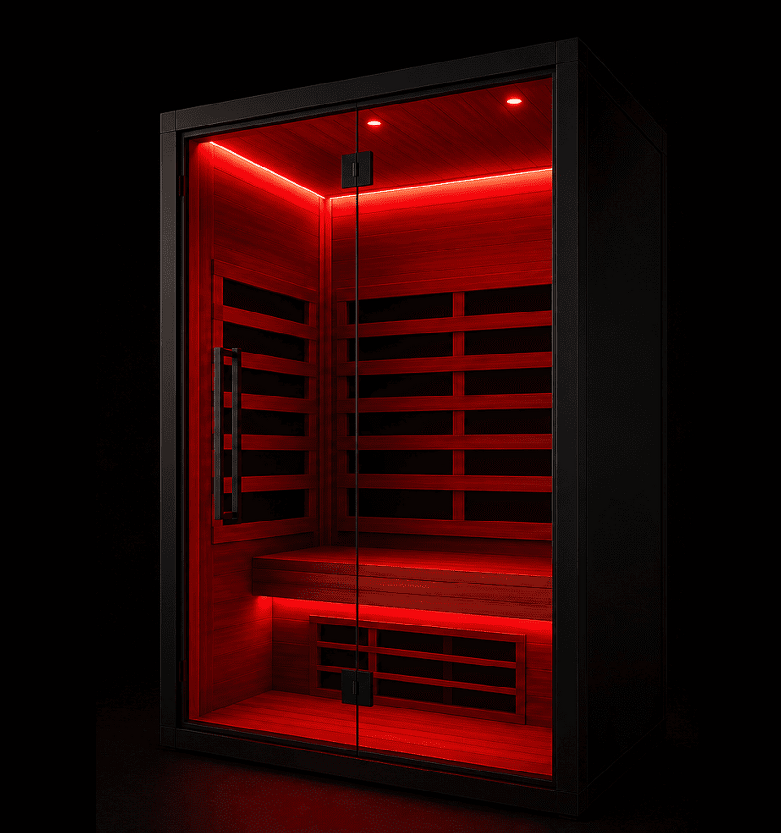 Infrared sauna with red light
