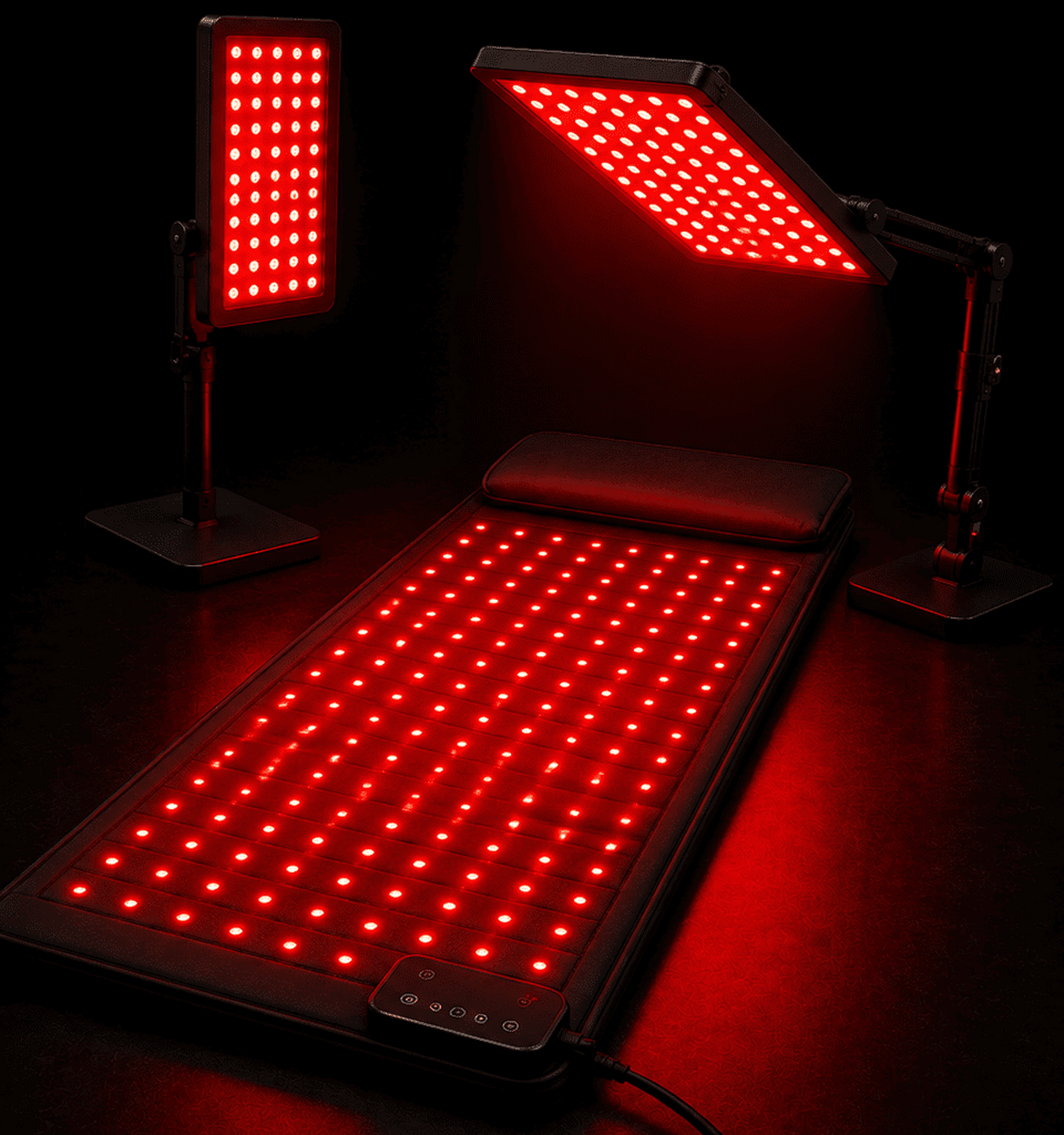 Red light therapy panels and mat