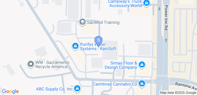 Map to Sacramento Historical Fencing Academy