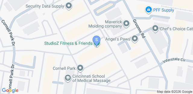 Map to StudioZ Fitness and Friends