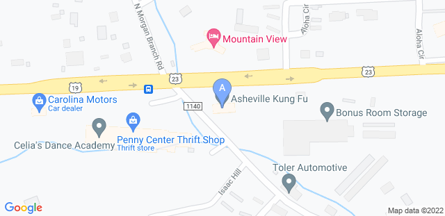Map to Asheville Kung Fu