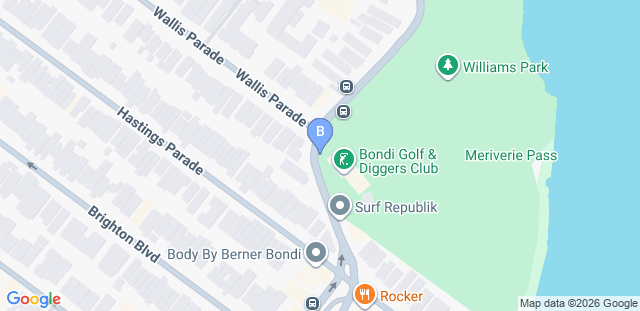 Map to Bondi Jiu Jitsu Academy