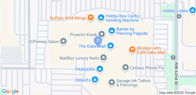 Map to Carnaby & Oak