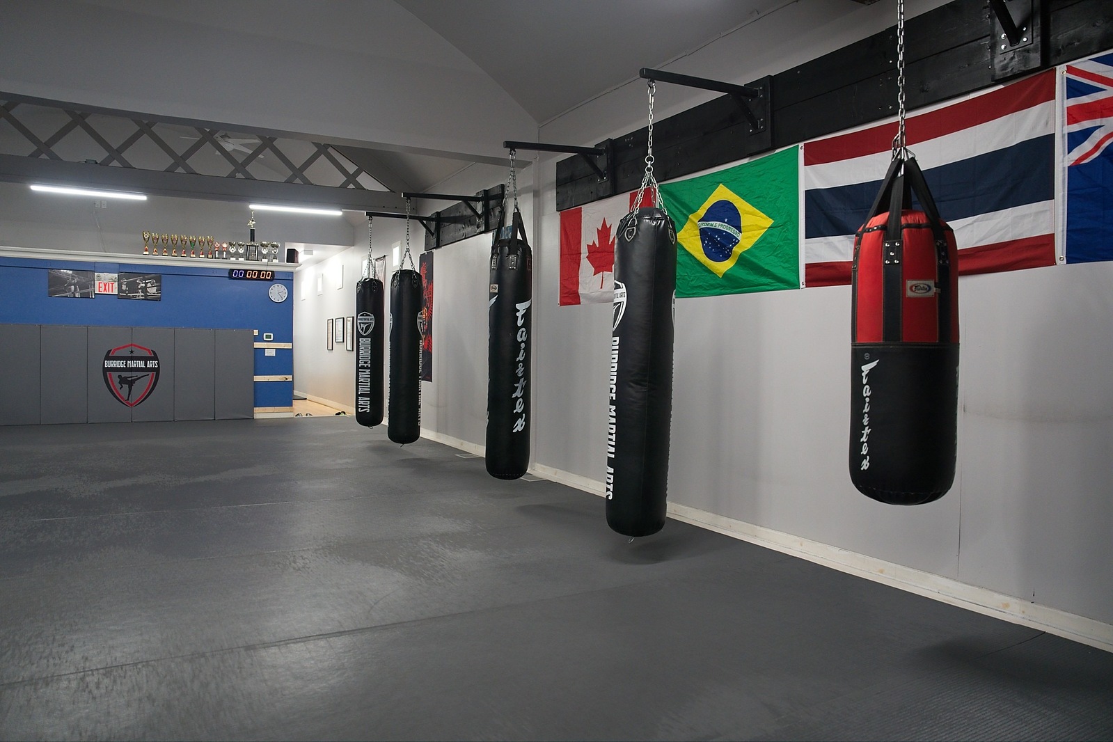 Muay Thai Bags and Brazilian Jiu Jitsu Mats at Burrridge Martial Arts Abbotsford