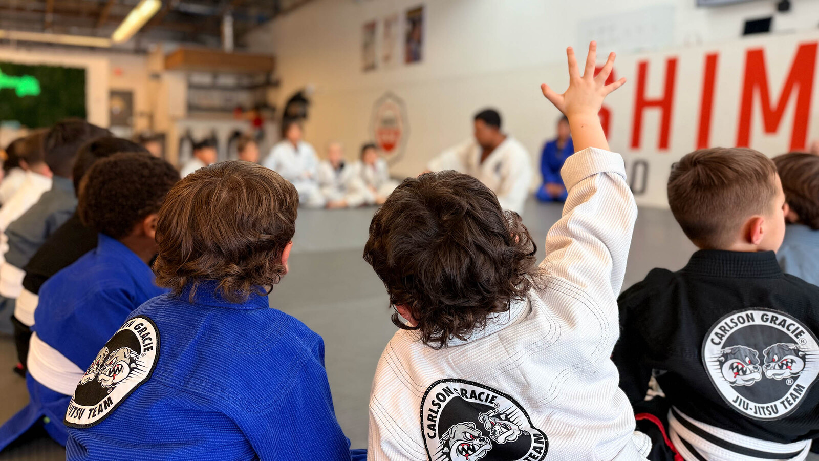 Young kids jiu jitsu class at Shimeru