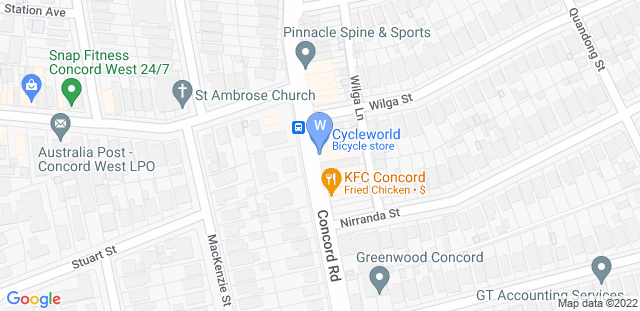 Map to WJJF Concord West