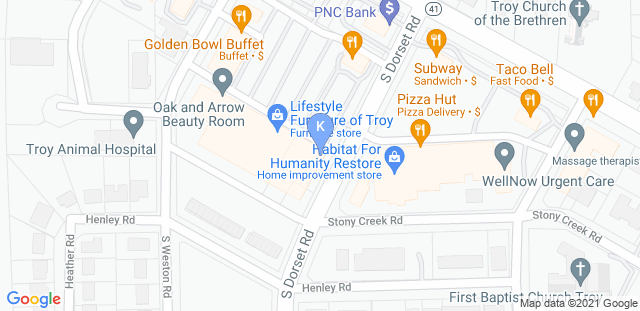 Map to Kong Hoi Kung Fu Association - Troy