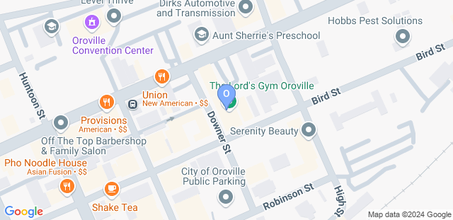 Map to Oroville Jiu Jitsu Academy