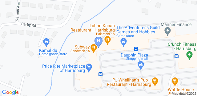 Map to Harrisburg Brazilian Jiu Jitsu and Judo East LLC