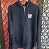 Navy Burnout Zip Up Hoodie Photo 1