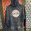 Navy Burnout Zip Up Hoodie Photo 2