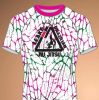Adult No-Gi Rashguard - White w/ Green/Pink Crackle Photo 1